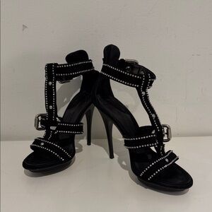 Giuseppe Zanotti Black Heels with Silver Studs Size 36